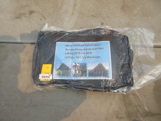 65.62' X 6.56' BLACK OUTDOOR FABRIC SCREEN COVER (UNUSED)