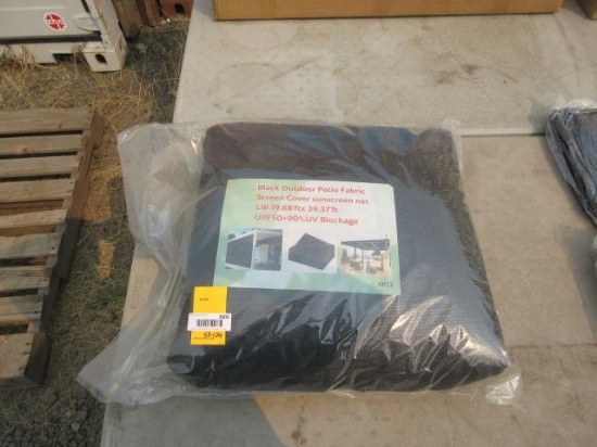 19.68' X 39.37' BLACK OUTDOOR FABRIC SCREEN COVER (UNUSED)