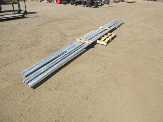 (8) 1 1/2'' GALVANIZED STEEL PIPES, ASSORTED LENGTH UP TO 21''