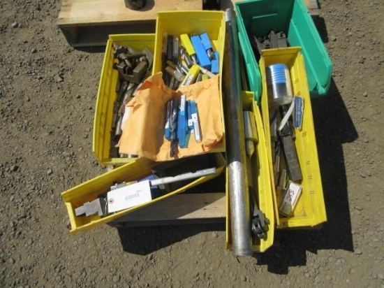ASSORTED BORING BARS, END MILLS, REAMERS, JAWS & TOOL HOLDERS