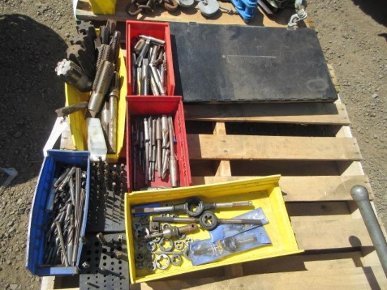 ASSORTED TAPS, DIES, DRILL BITS