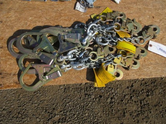 (7) DBI SALA FALL PROTECTION REBAR CHAIN ASSEMBLIES W/ SNAP HOOKS