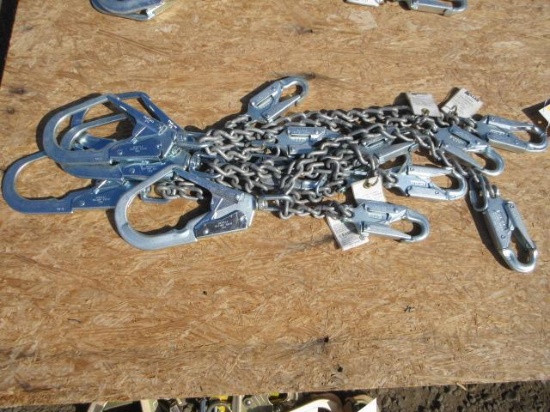 (5) MILLER FALL PROTECTION REBAR CHAIN ASSEMBLIES W/ SNAP HOOKS