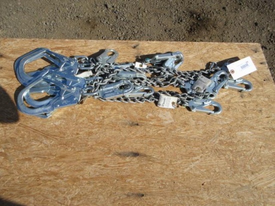 (6) MILLER FALL PROTECTION REBAR CHAIN ASSEMBLIES W/ SNAP HOOKS