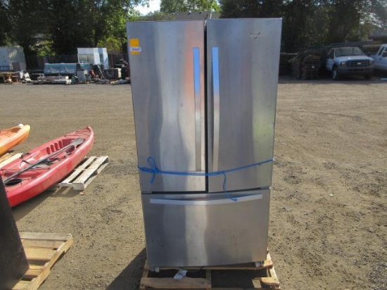 WHIRLPOOL STAINLESS STEEL RESIDENTIAL REFRIGERATOR/FREEZER *DOORS DO NOT SHUT*
