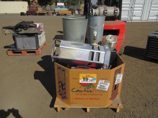 (3) TEXAS PNEUMATIC AIR MOVERS, PROPANE & KEROSENE SPACE HEATERS & ASSORTED TOOLS