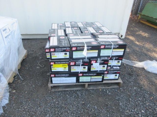 APPROX (40) BOXES GRIP RITE 3-1/4'' X .120'' SMOOTH SHANK WIRE WELD COIL COLLATED FRAMING NAILS,