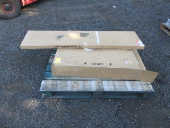 ULINE STEEL WORK BENCH W/ SHELVING UNIT (UNUSED)