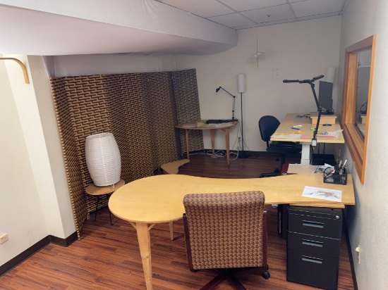 Contents Of Office - Adjustable Desk, Chairs, Computer Monitor