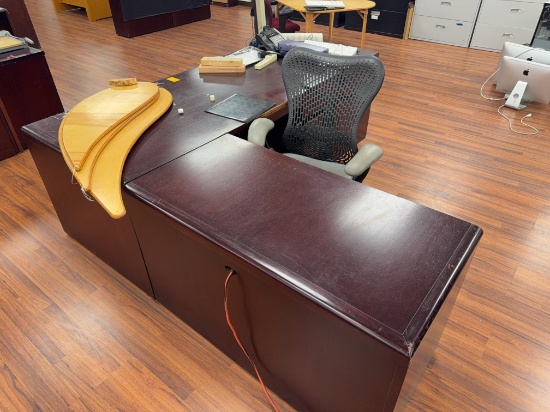 (2) Wood Desks W/Chairs, Cabinets & Contents