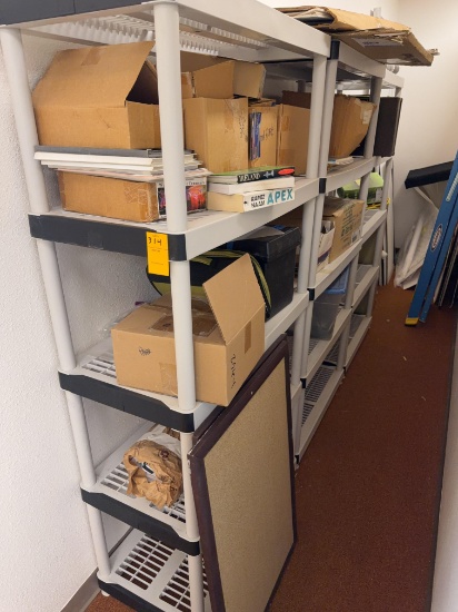 Plastic Shelving W/Contents