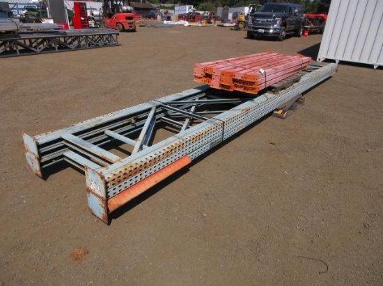 PALLET RACKING- (3) 284 1/2'' UPRIGHTS & (18) 92'' CROSS BEAMS