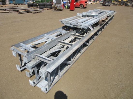 (2) 24'' X 22'' X 314'' Galvanized Steel Pillars, (14) 149'' & (8) 52'' Galvanized Cross Beams