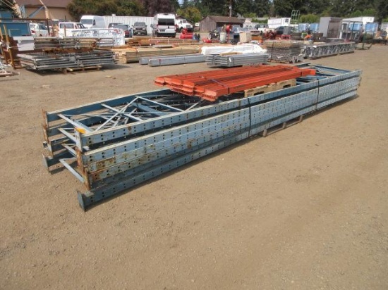 PALLET RACKING- (7) 19' UPRIGHTS & (16) 93'' CROSS BEAMS