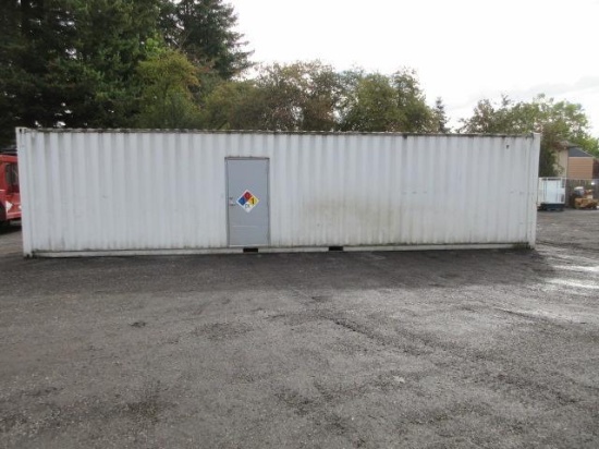 40' HIGH CUBE SHIPPING CONTAINER W/ SIDE MAN DOOR, NO END DOORS, FORK POCKETS