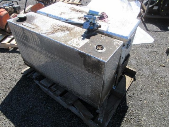 DEEZEE ALUMINUM TRANSFER TANK/ TOOL BOX W/ GPI EZ-8 TRANSFER PUMP