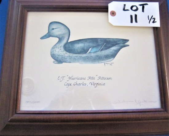 1984 pair of cuck decoy paintings by "Hurricane Pete Peterson". Signed #797/5000 & #1833/5300. Both