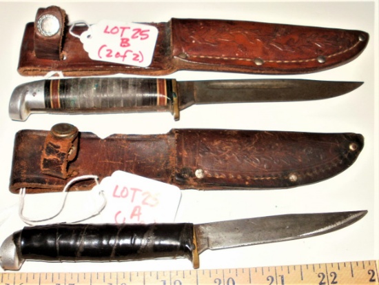 TWO Vintage Western fixed blade knives