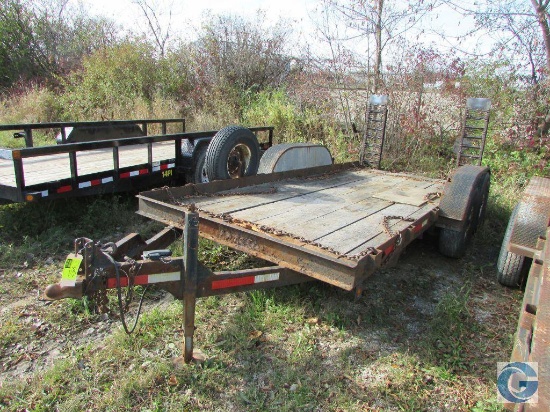 16' skid steer trailer with wood deck