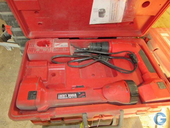 Milwaukee electric drill with work light kit