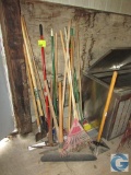 Quantity brooms, rakes, etc.