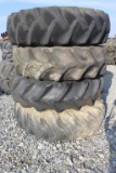 Lot of (4) 18.4-38 Tractor Tires w/ Rims