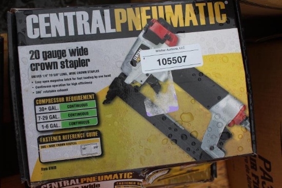 Lot of (4) Central Pneumatic Crown Staplers