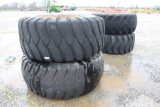 Lot of (4) 23.5-25 Industrial Tires w/ Wheels