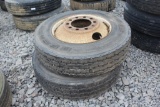 (2) 275/80R24.5 Tires w/ Budd Wheels