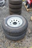 Lot of (2) 235/80R16 Trailer Tires w/ 8 Hole Rim