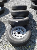 (4) Unused ST205/75R15 Tires w/ 5 Hole Rims