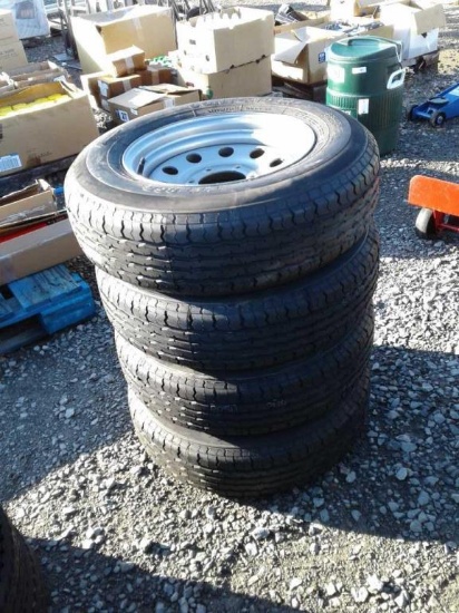 Lot of (4) 205/75R15 Trailer Tires w/ Rims