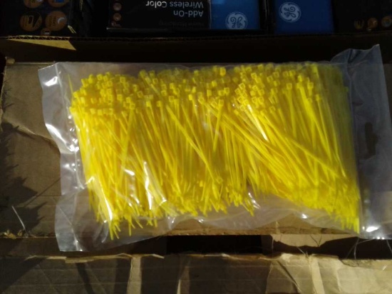 Lot of (18) Pack 4" Yellow Cable Ties