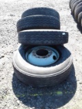 Lot of (4) 12R22.5 Tires w/ Rims