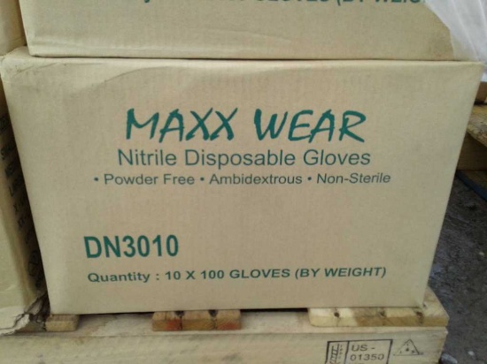 (16) Cases of XL Nitrile Disposable Gloves
