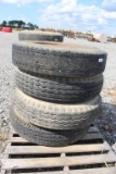 Lot of (4) 8.25-20 Tires w/ Rims