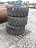 Lot of (3) 15 x 19.5 R4 Tires w/ Kubota Rims