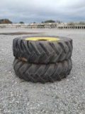 20.8-38 Tractor Tires w/ John Deere Dual Rims
