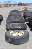 Lot of (9) 295/75R22.5 Tires w/ Rims