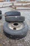 Lot of (3) 11R24.5 Tires w/ Rims