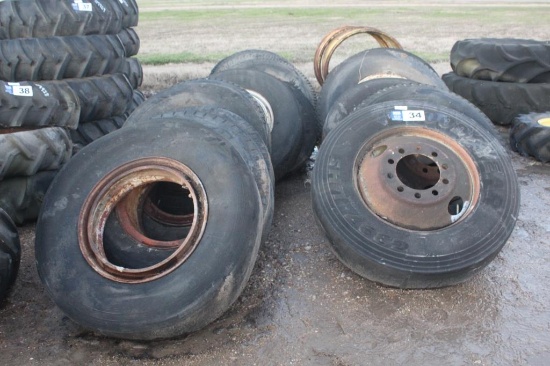 ~(23) Assorted Truck Tires w/ Rims