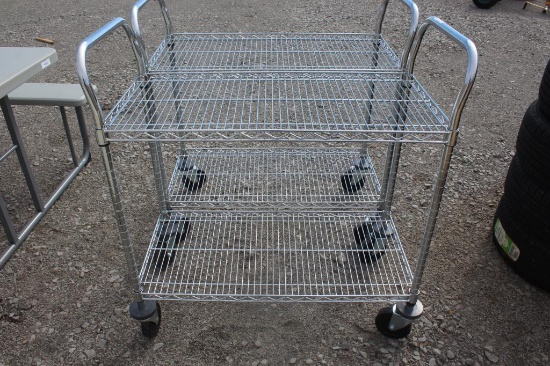 Unused Rolling Wire Cart