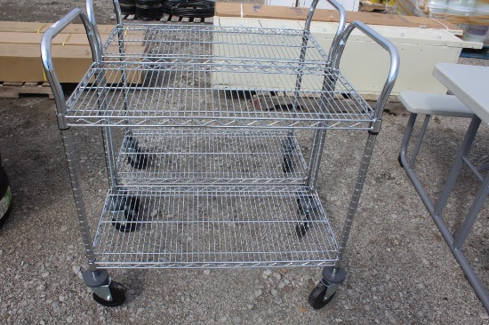 Unused Rolling Wire Cart