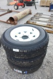 Unused Lot of (3) ST205/75R15 Trailer Tires w/ Rim
