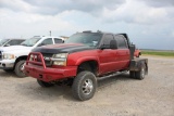 2006 Chevy 3500 4x4 Crew Cab Flatbed Truck
