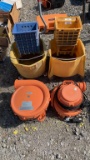 Lot of (2) Mop Buckets and (2) Floor Drying Fans