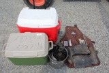 Lot of (2) Coolers and Misc.Supplies