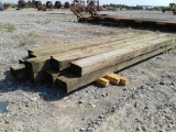 Lot of (10) 12' Treated Wood Post Timbers