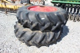 Lot of (2) 18.4-38 Tires w/ IH Dual Rims