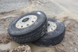 Lot of (2) 315/80R22.5 Tires w/ Aluminum Rims